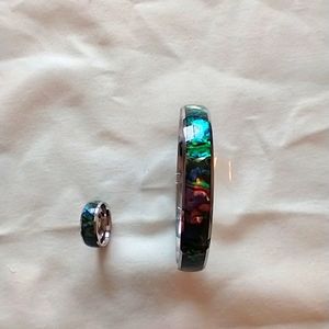 Hawaiian Abalone Stainless Bangle and Ring